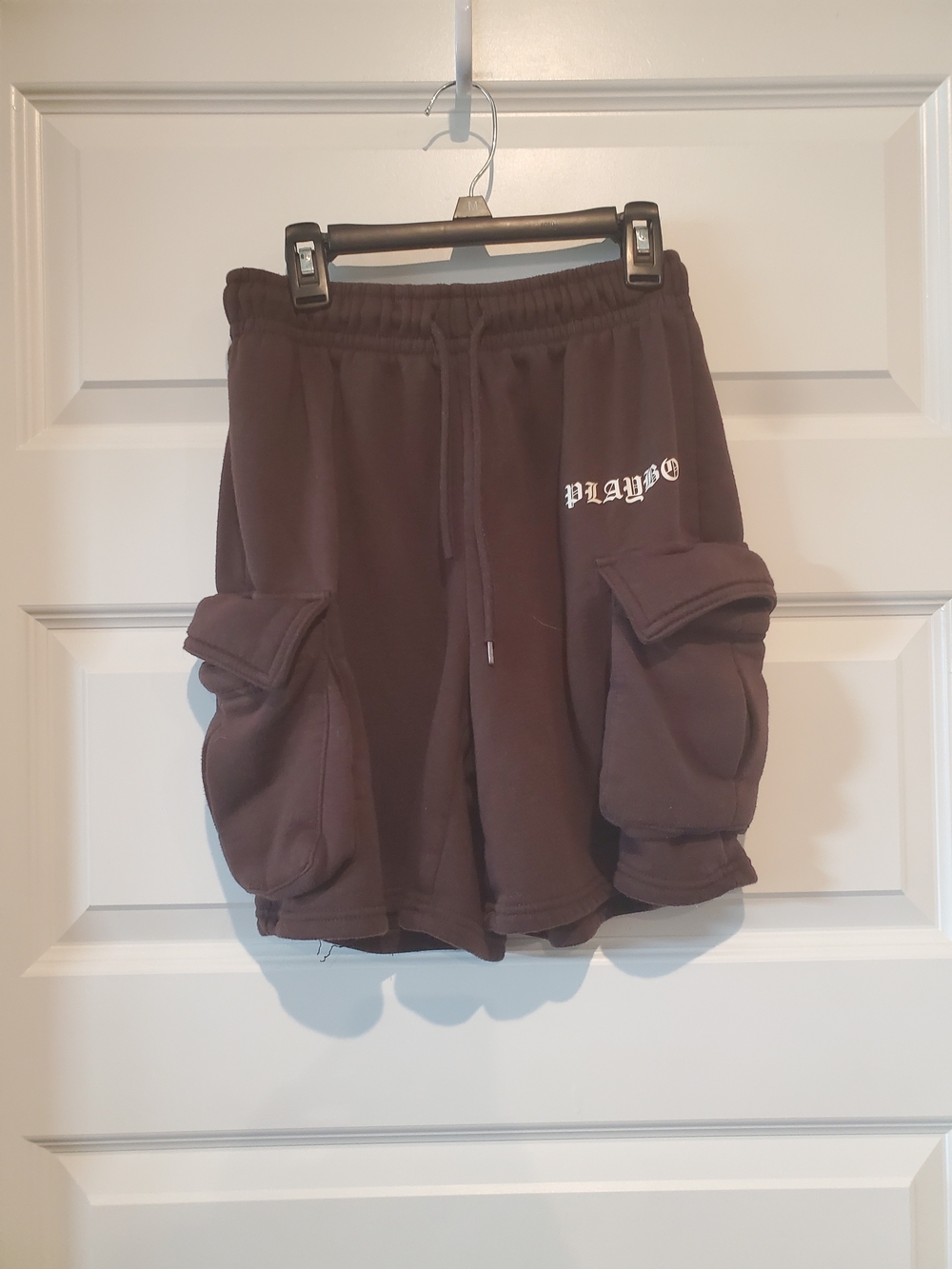 PLAYBOY Women's Cargo Sweat Shorts in Dark Brown
